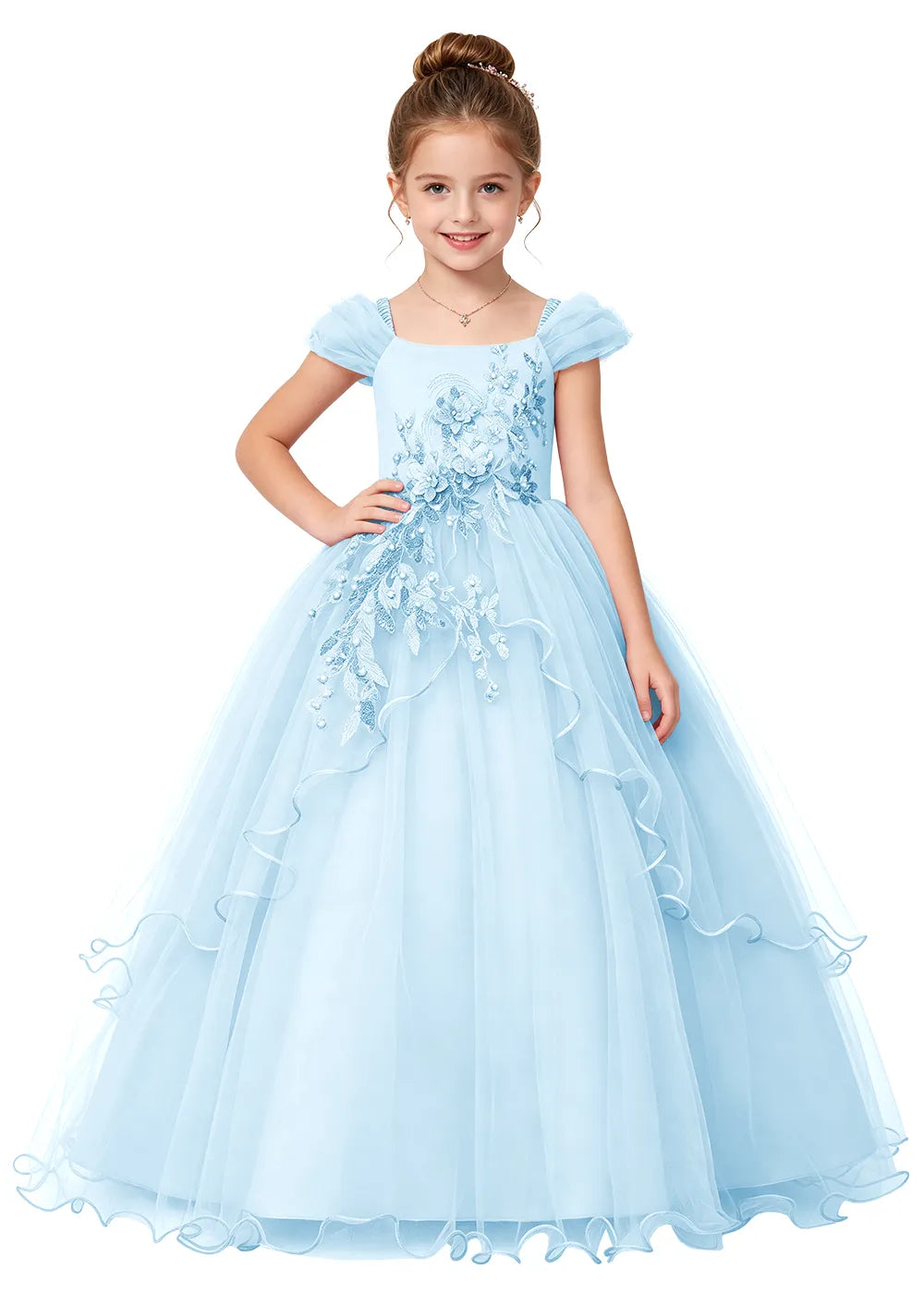 Puff Sleeve Girls Princess Dress