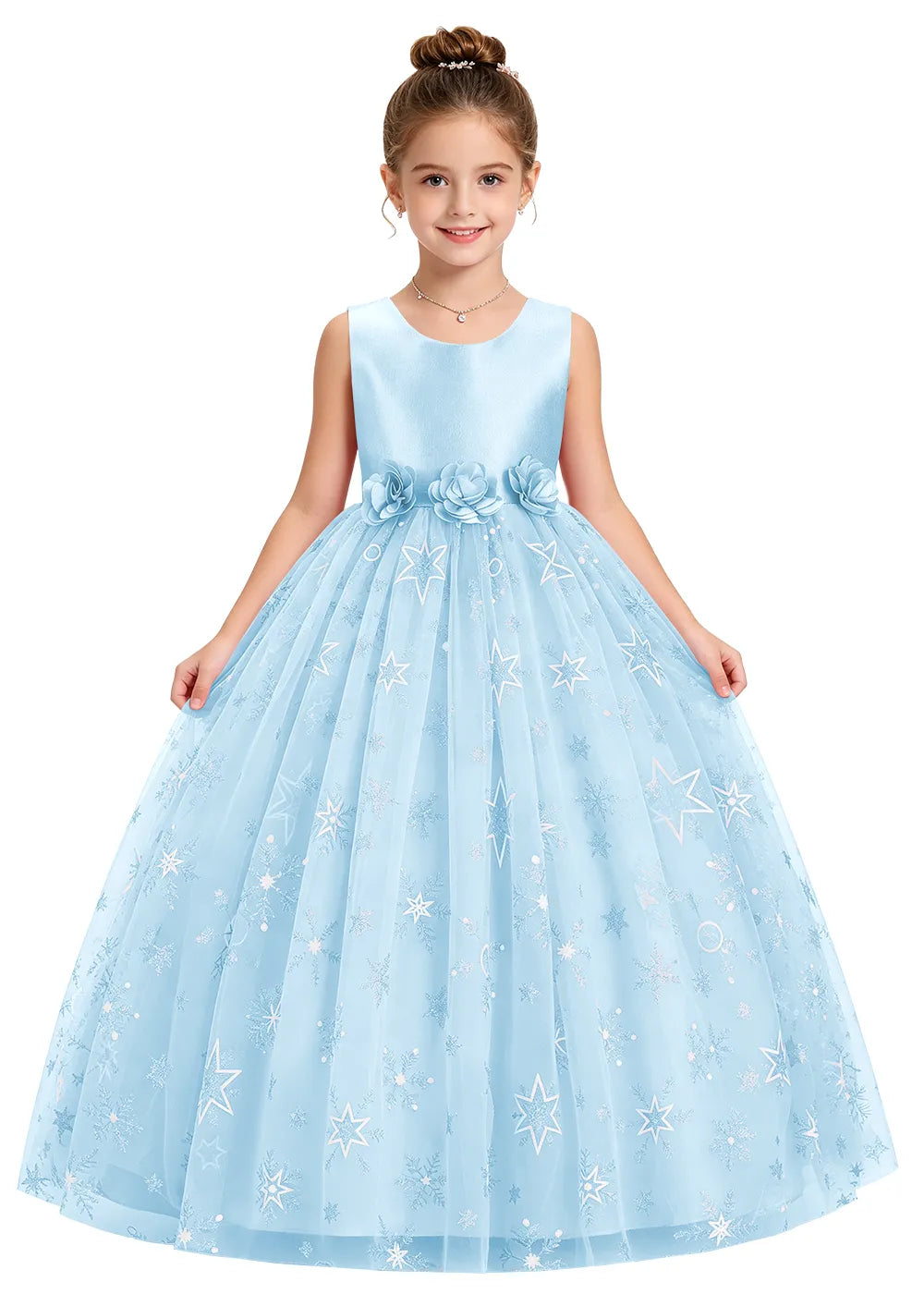 Bow Back Star Glitter Tulle Dress