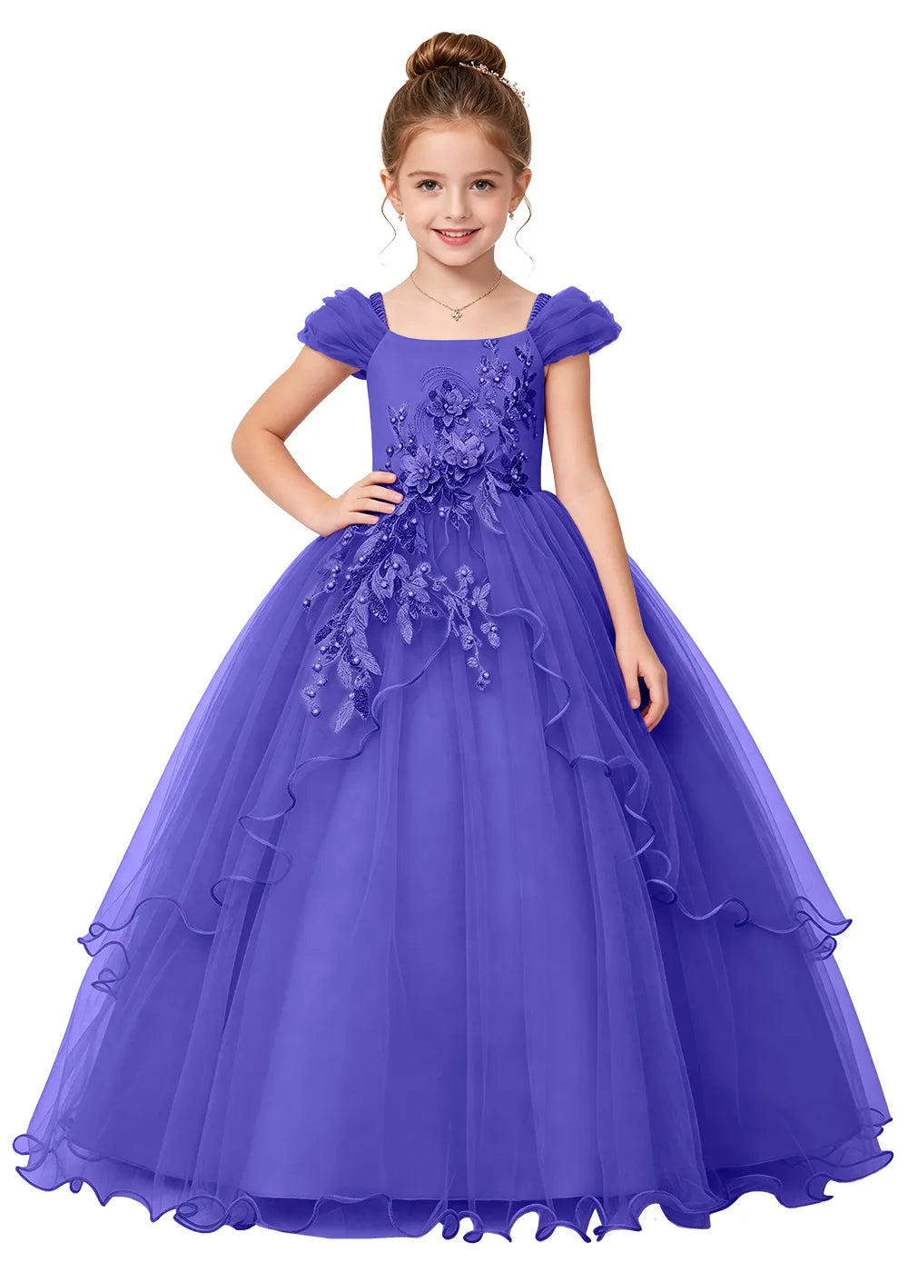 Puff Sleeve Girls Princess Dress