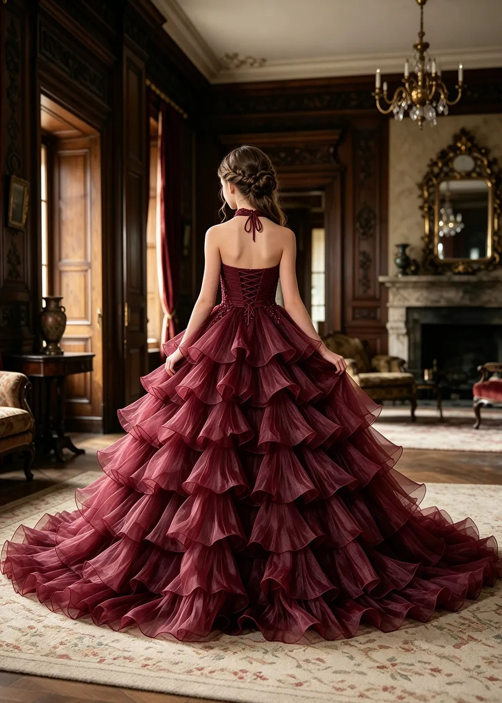 Embellished Corset-Back Princess Formal Gown