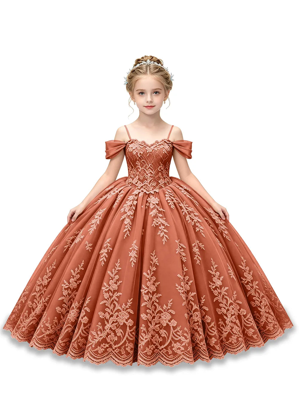 Enchanted Off-Shoulder Tulle Pageant Dress