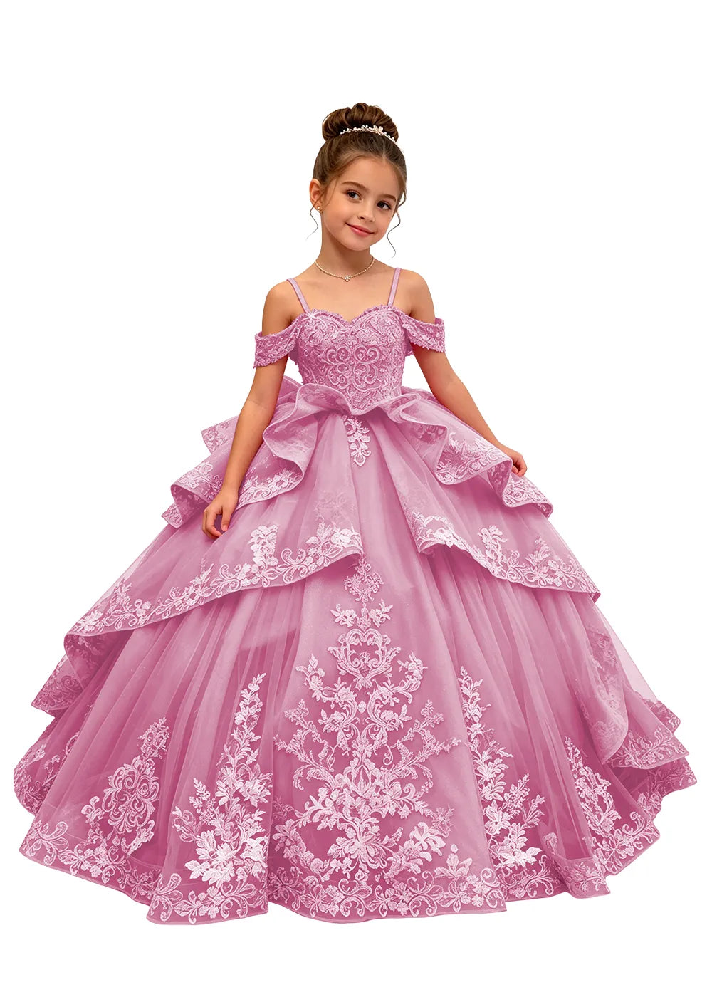 Spitzenkleid mit schulterfreiem Design