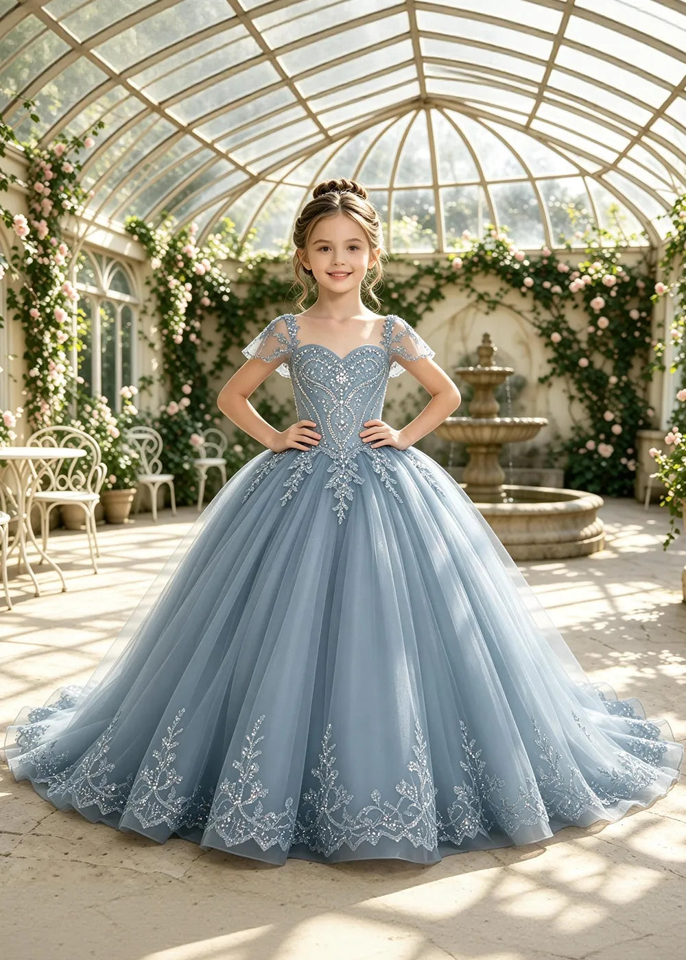 Regal Sequin Lace Princess Pageant Ball Gown