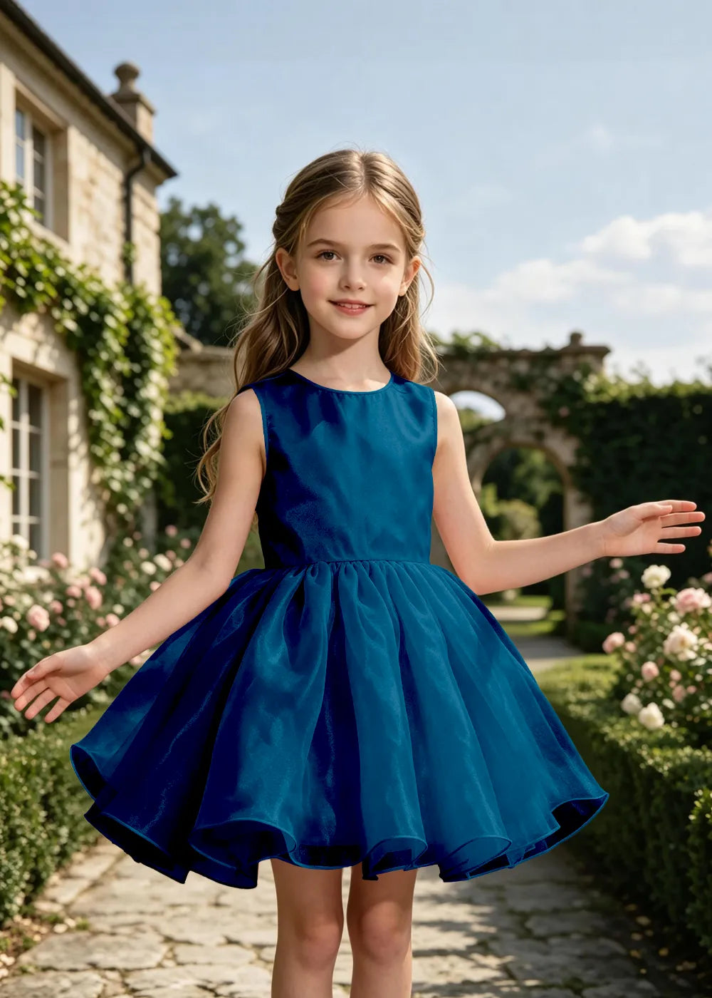 Minimalist Tulle Party Dress for Girls