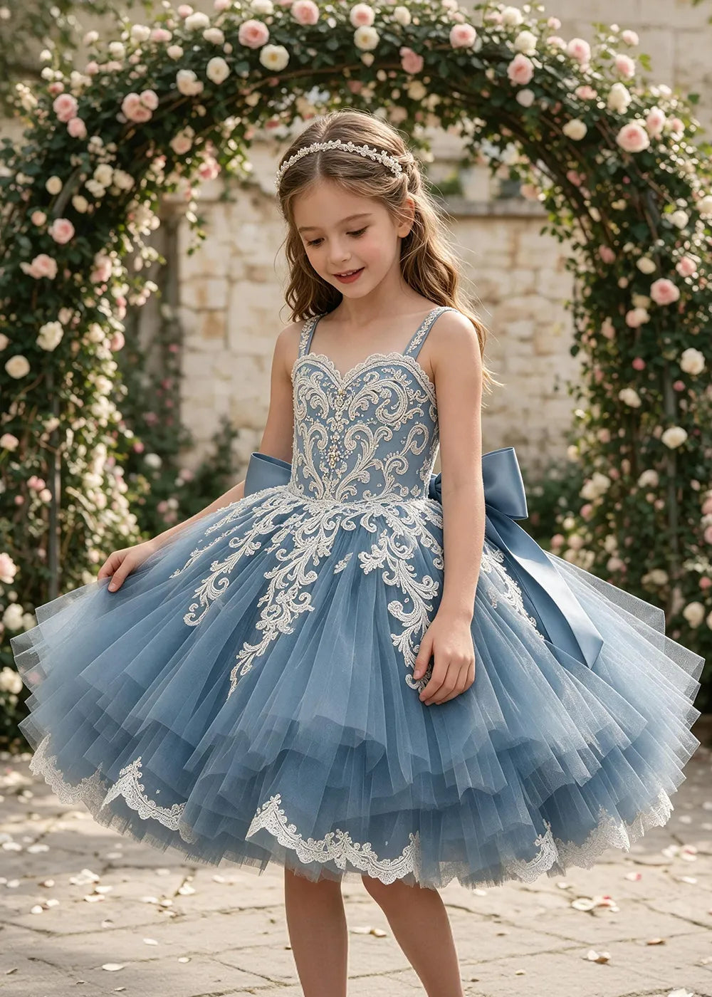 Spitzenkleid mit schulterfreiem Design