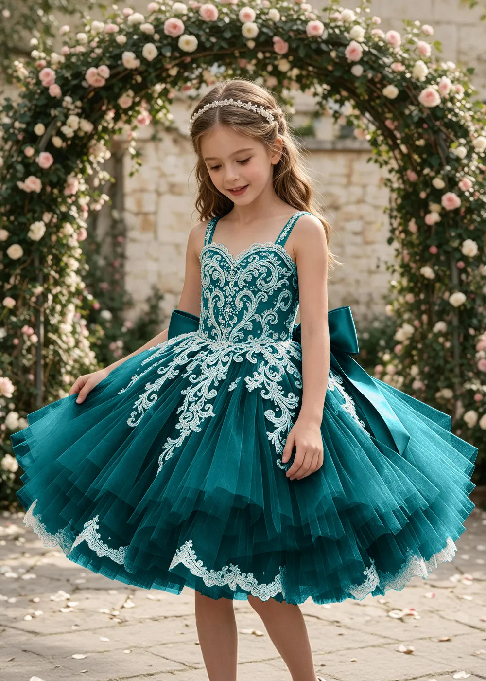 Spitzenkleid mit schulterfreiem Design