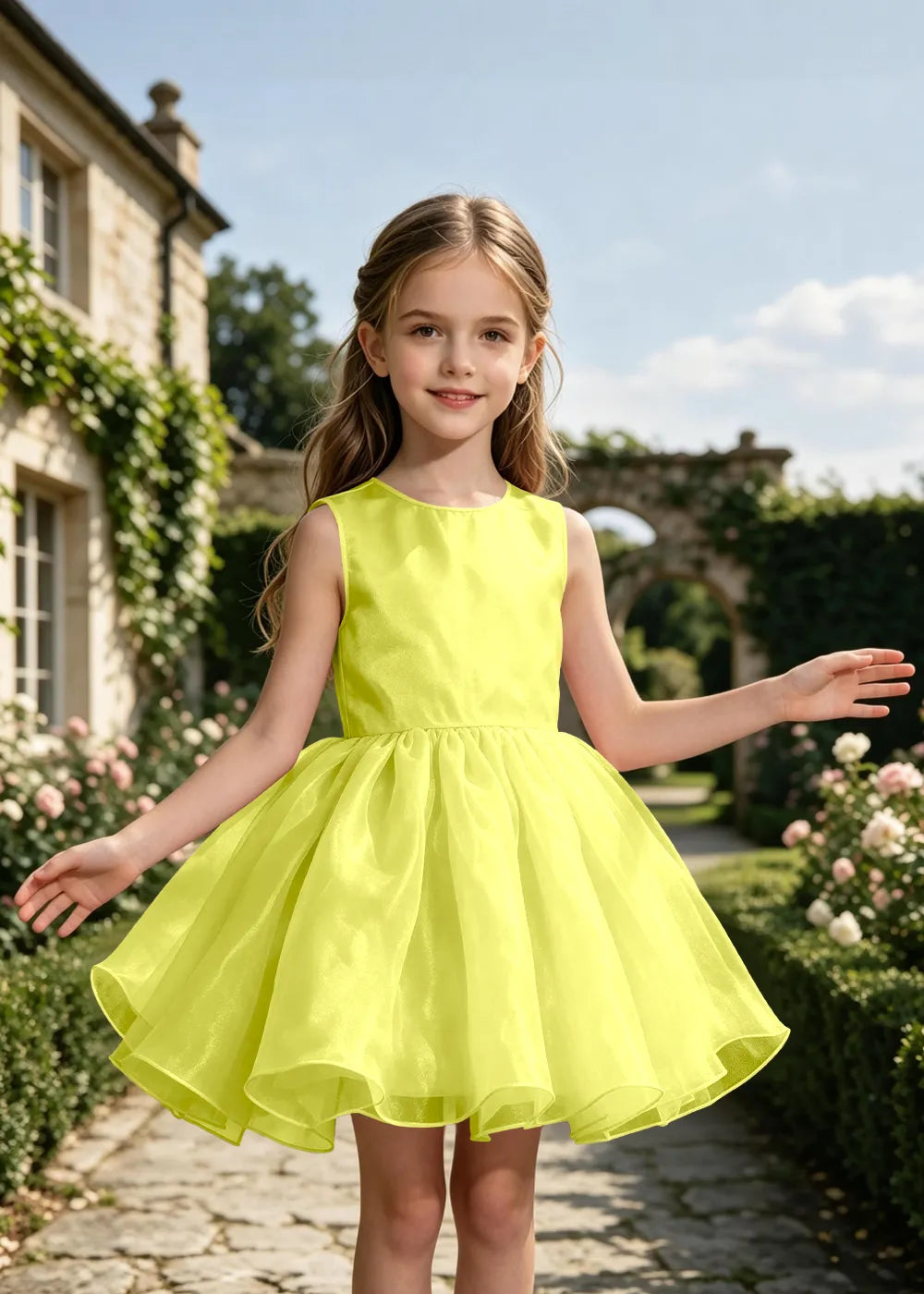 Minimalist Tulle Party Dress for Girls