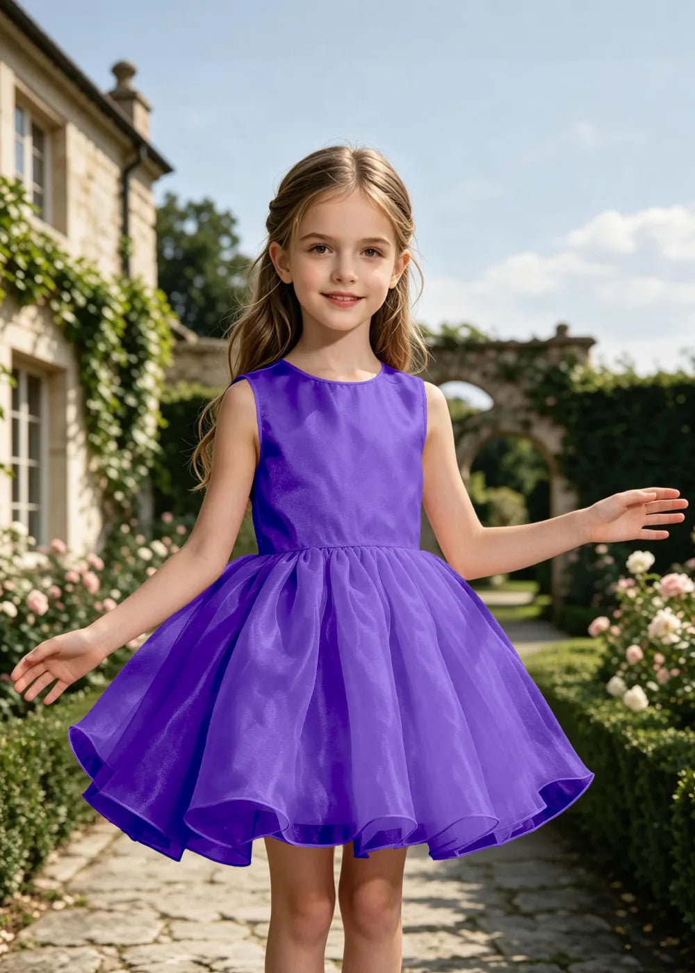 Minimalist Tulle Party Dress for Girls
