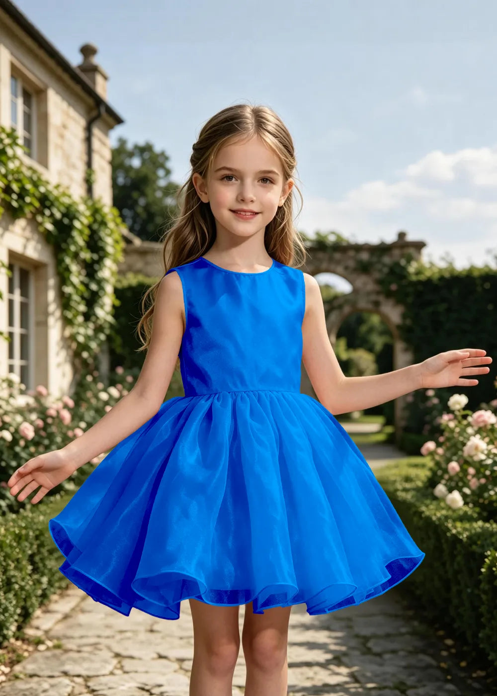 Minimalist Tulle Party Dress for Girls