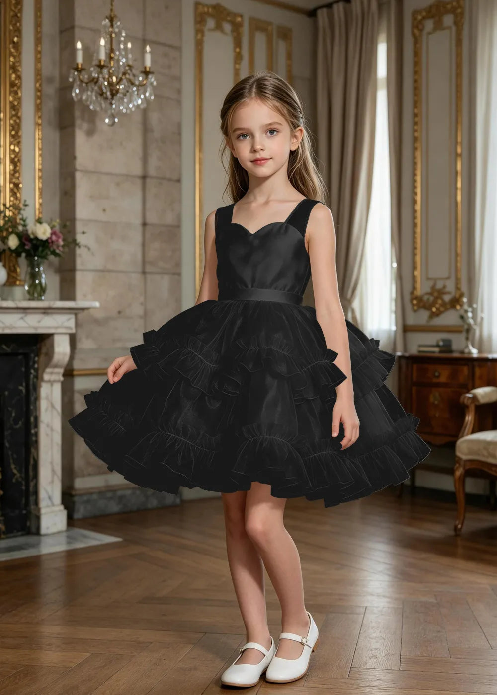 Sweetheart Tiered Ruffle Flower Girl Dress