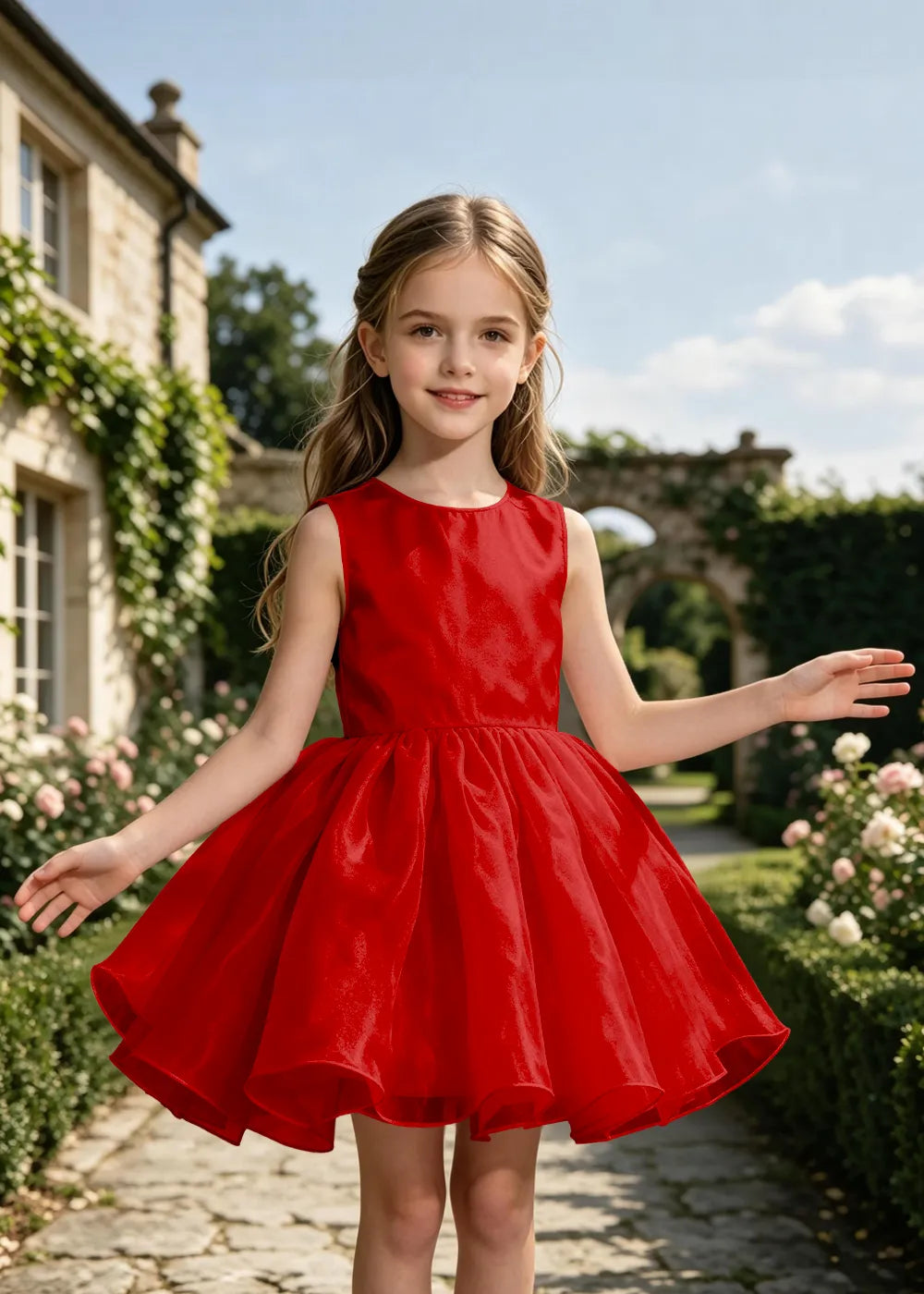 Minimalist Tulle Party Dress for Girls