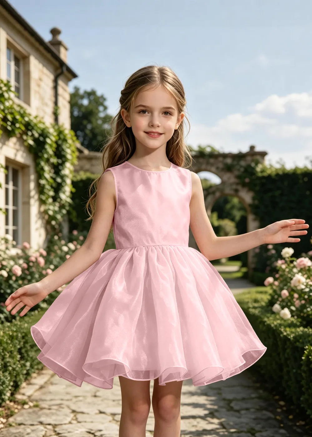Minimalist Tulle Party Dress for Girls