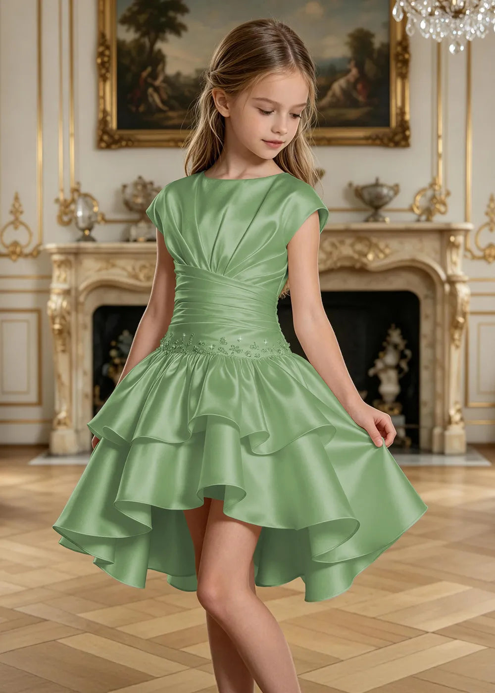 Rosamund Asymmetric Ruffle Junior Formal Dress