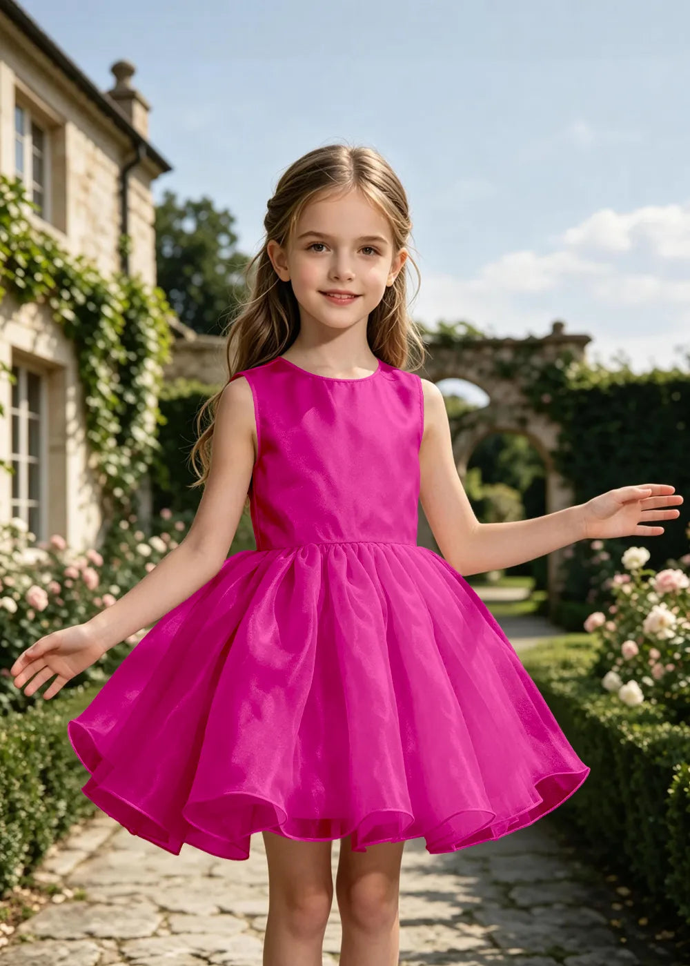 Minimalist Tulle Party Dress for Girls