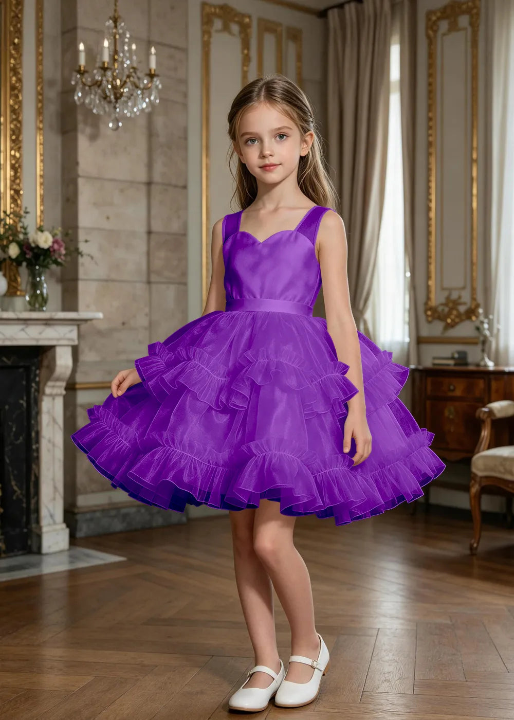 Sweetheart Tiered Ruffle Flower Girl Dress