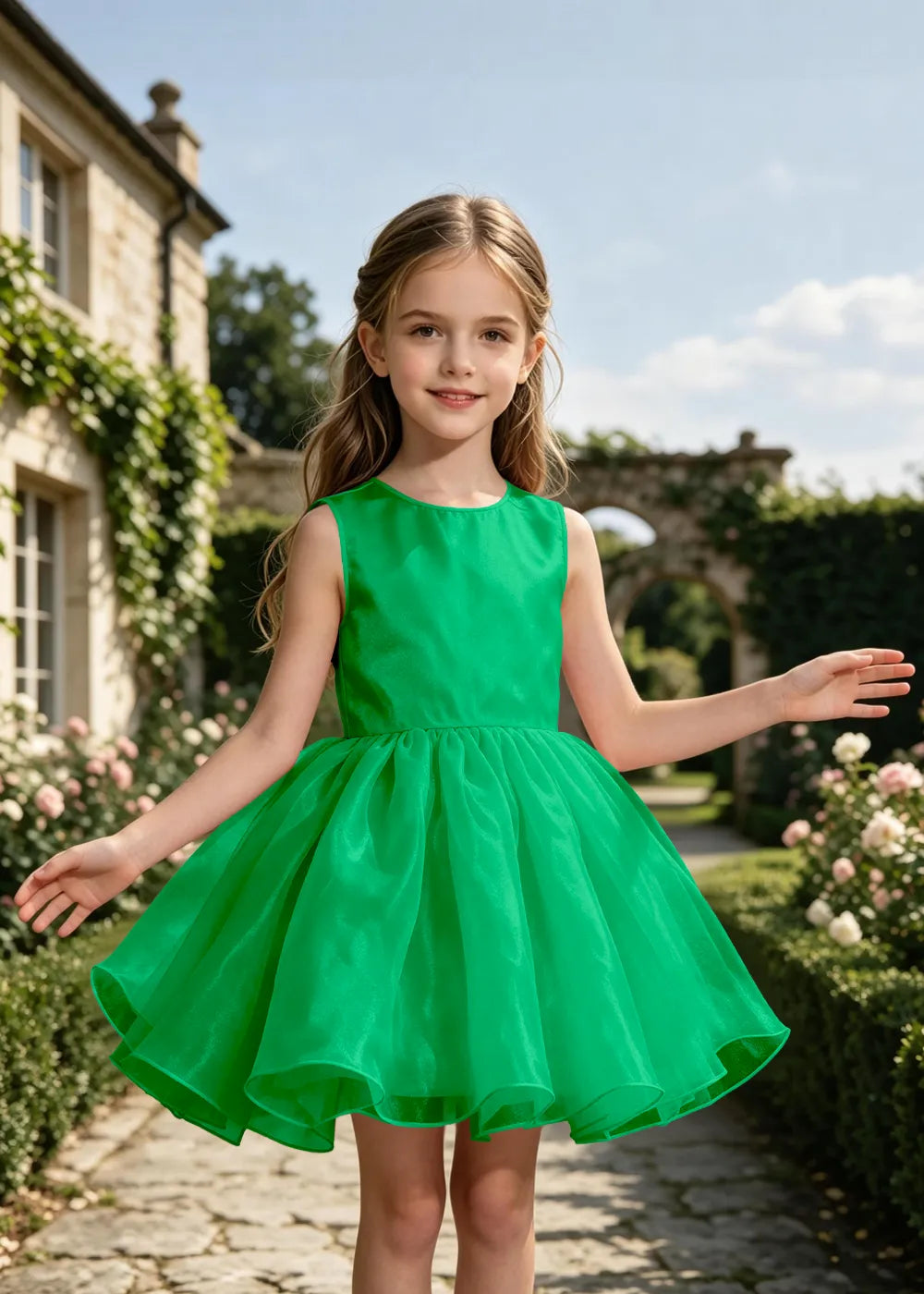 Minimalist Tulle Party Dress for Girls
