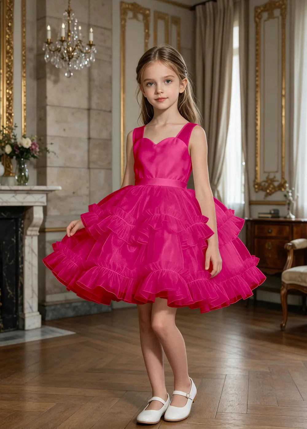 Sweetheart Tiered Ruffle Flower Girl Dress