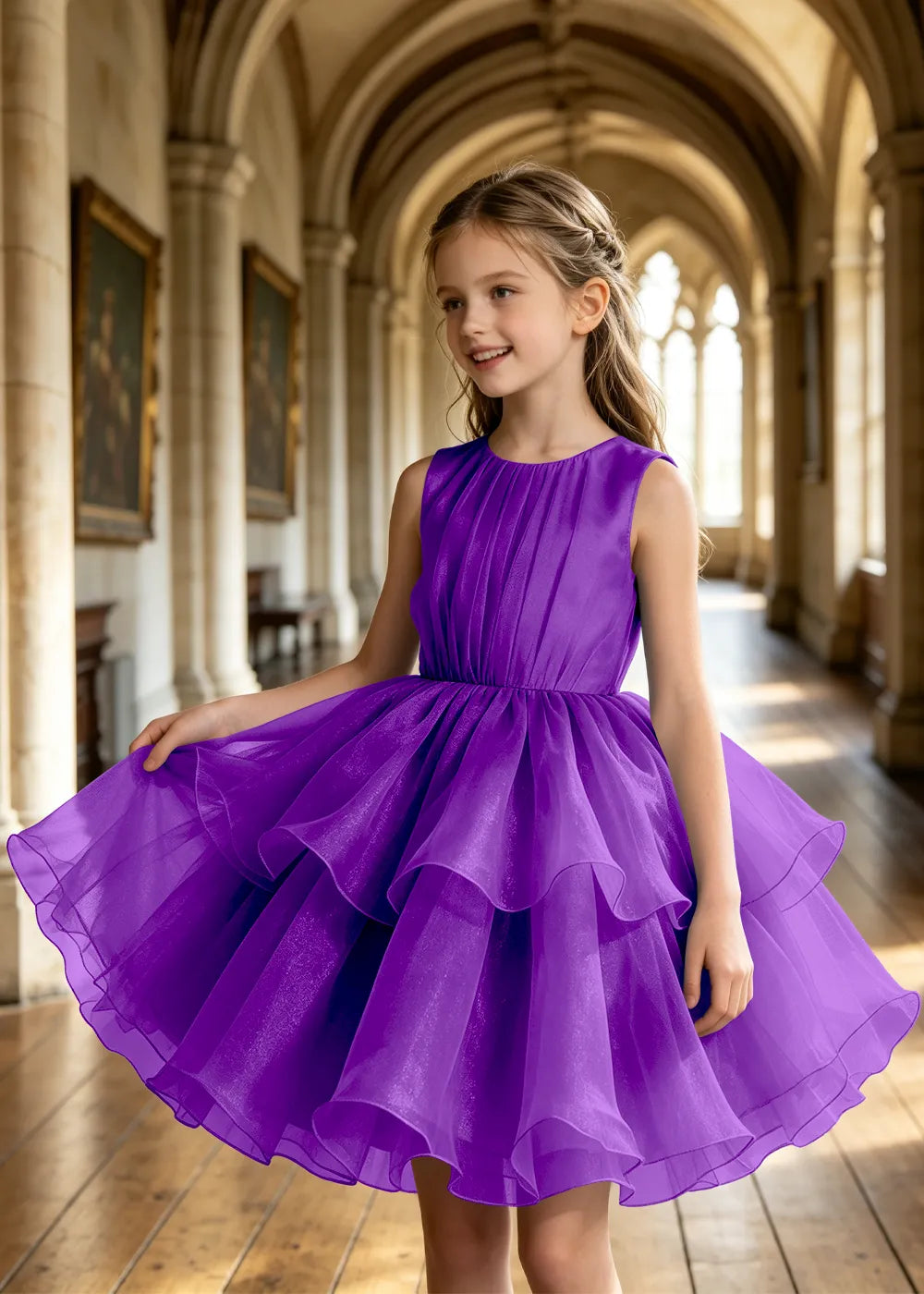 Twirl-Ready Junior Bridesmaid Tulle Dress