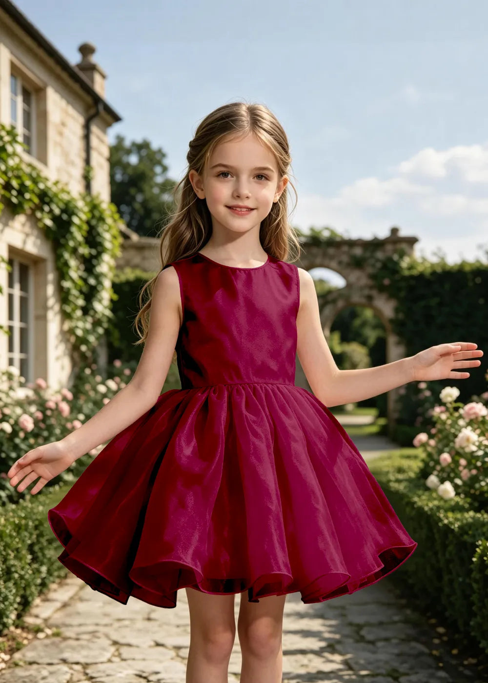 Classic Sleeveless Flower Girl Dress