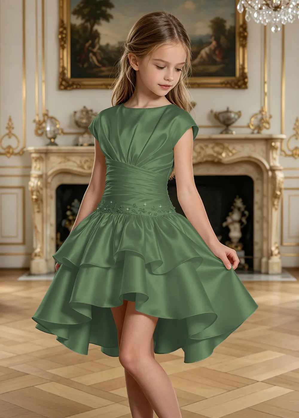 Rosamund Asymmetric Ruffle Junior Formal Dress