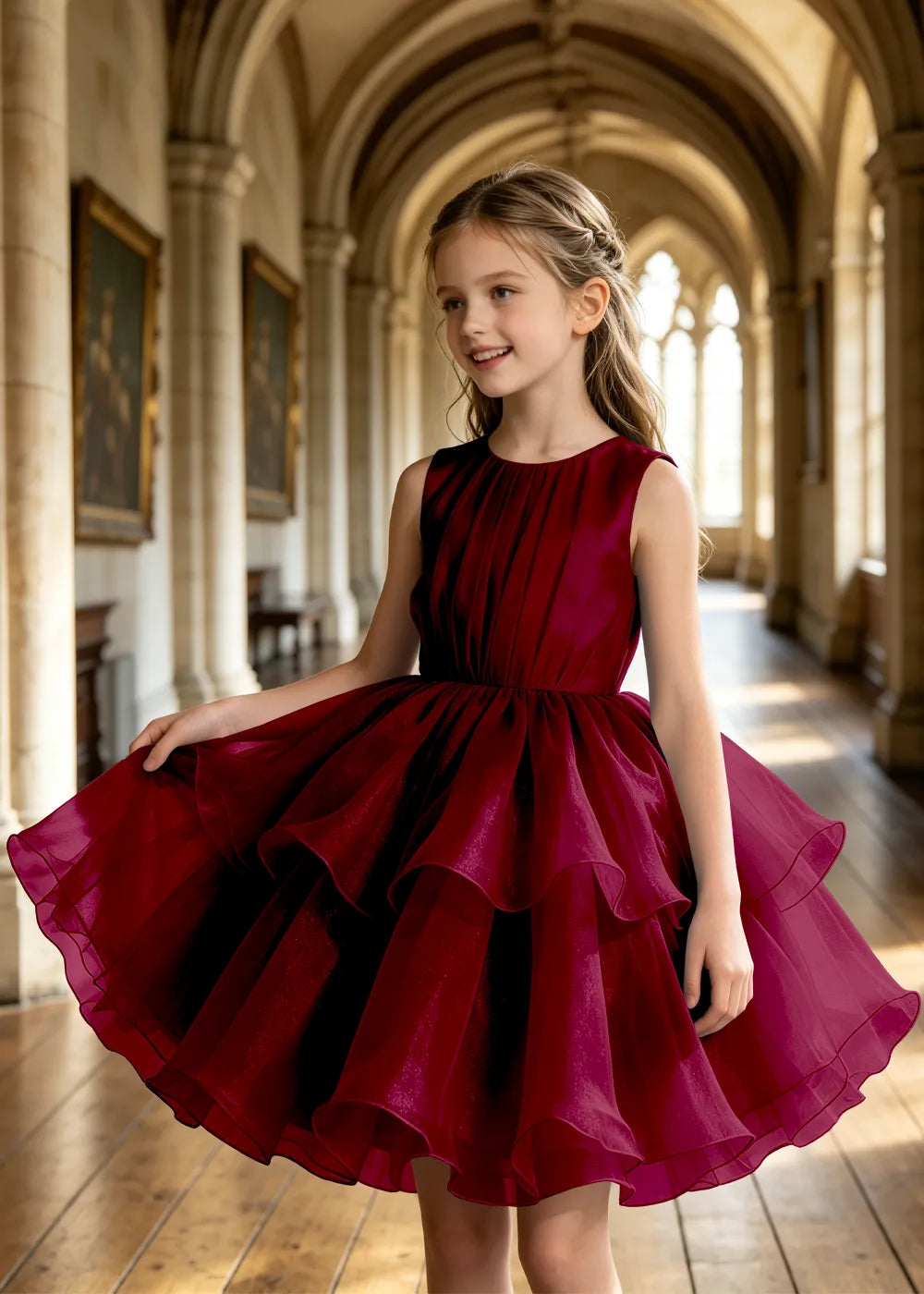 Twirl-Ready Junior Bridesmaid Tulle Dress
