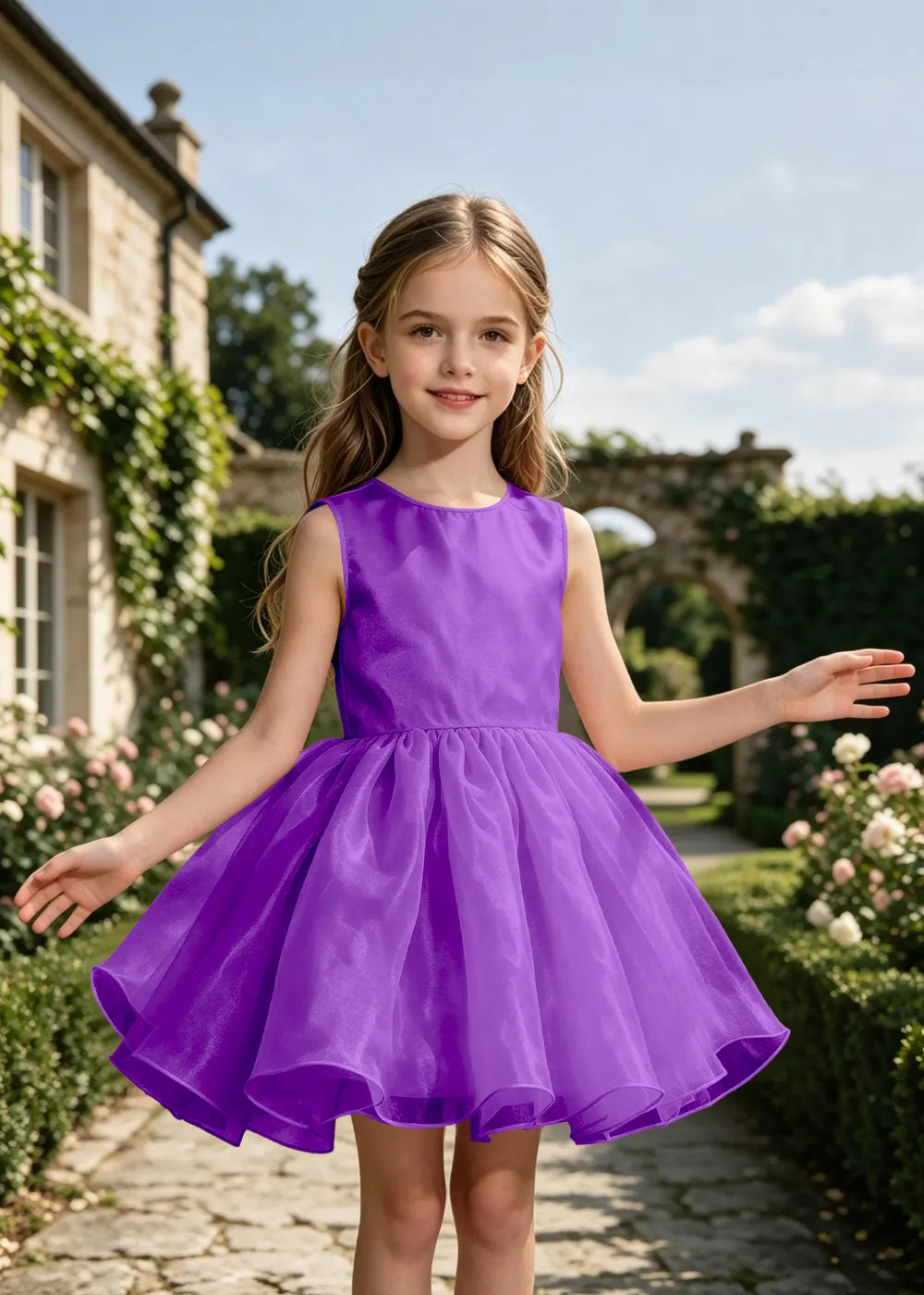 Classic Sleeveless Flower Girl Dress