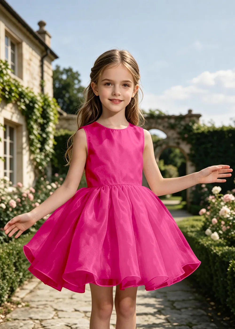 Classic Sleeveless Flower Girl Dress