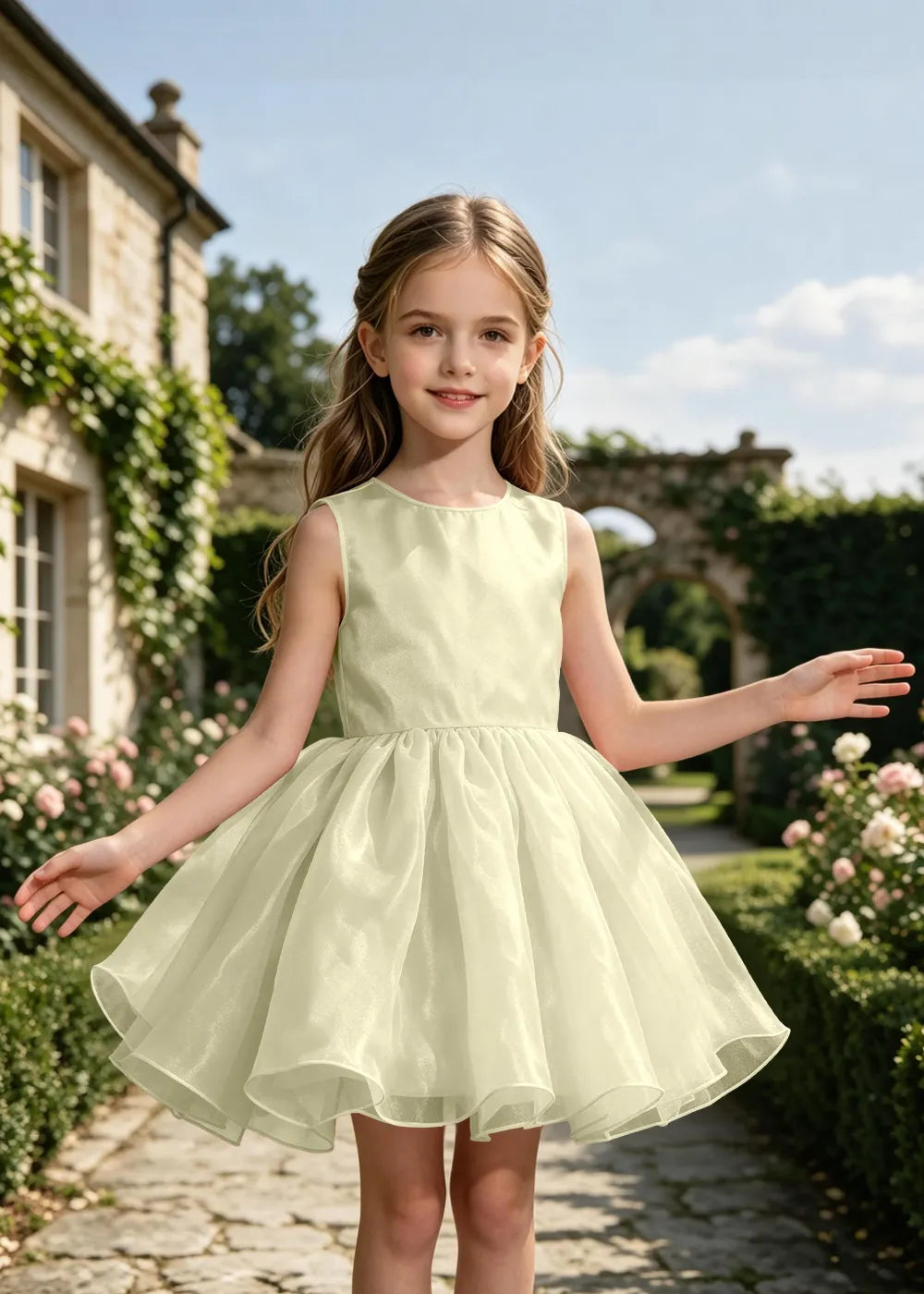 Classic Sleeveless Flower Girl Dress