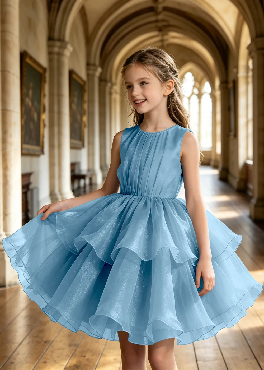 Twirl-Ready Junior Bridesmaid Tulle Dress