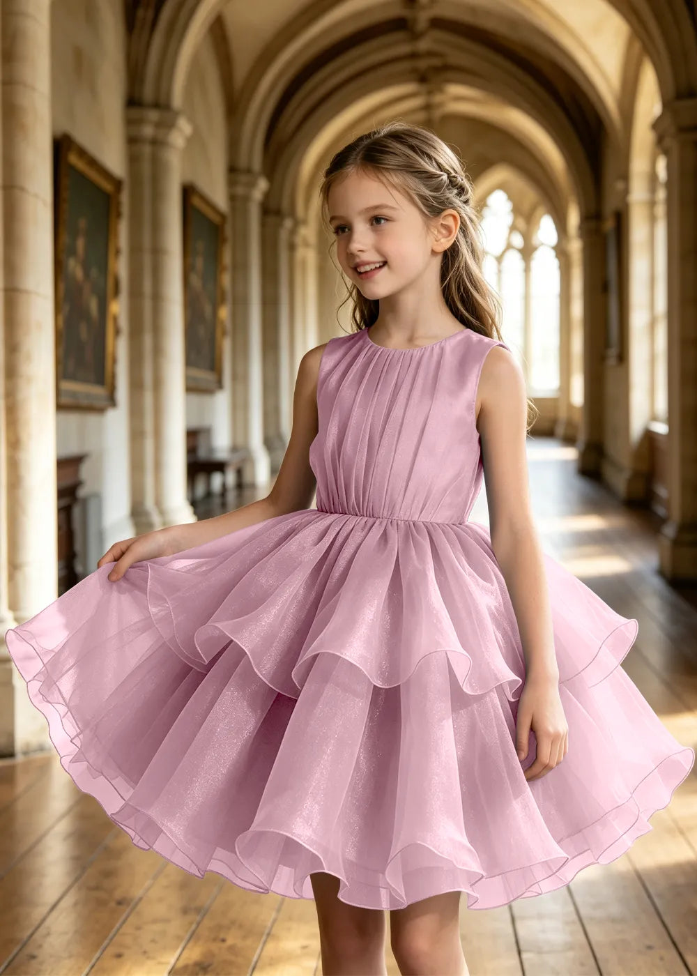 Twirl-Ready Junior Bridesmaid Tulle Dress