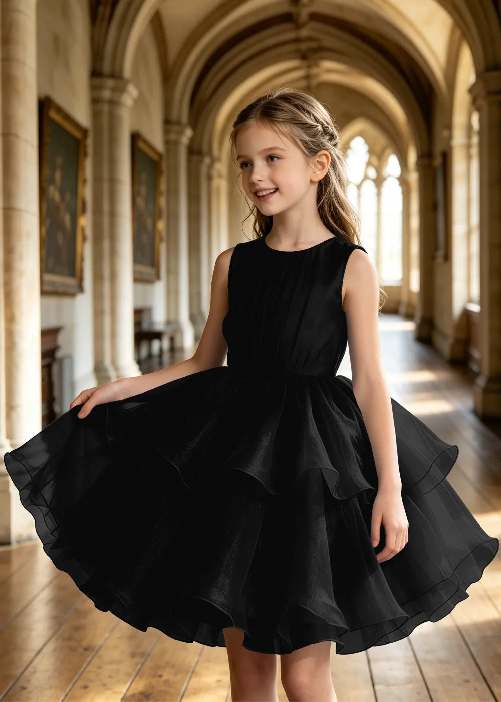 Twirl-Ready Junior Bridesmaid Tulle Dress