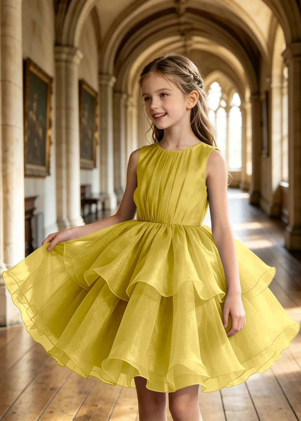 Twirl-Ready Junior Bridesmaid Tulle Dress