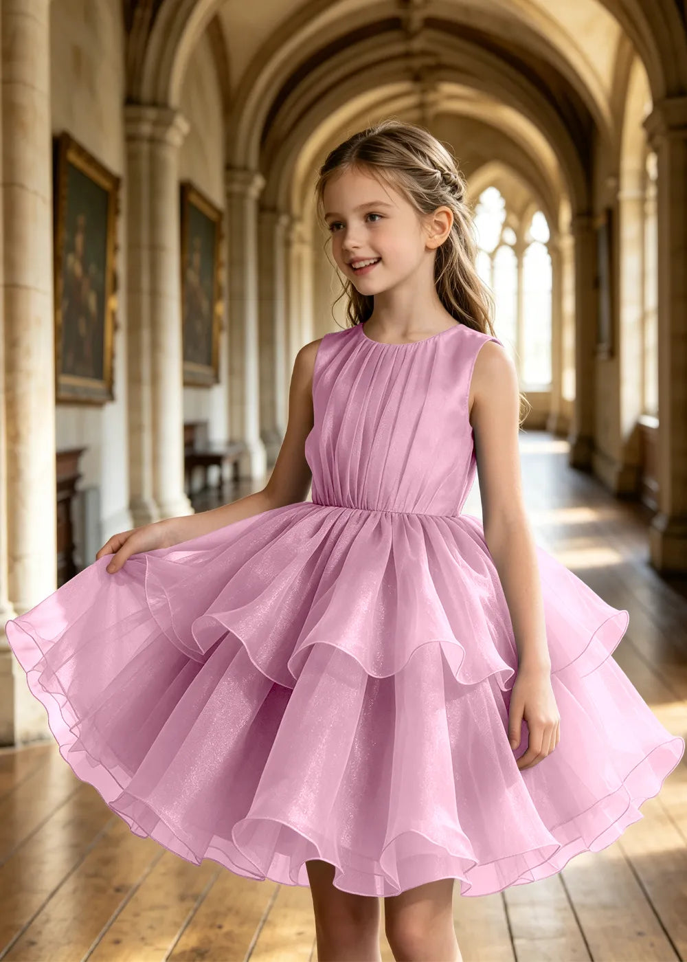 Twirl-Ready Junior Bridesmaid Tulle Dress