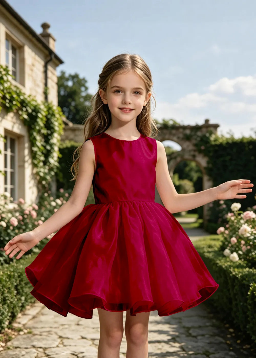 Classic Sleeveless Flower Girl Dress