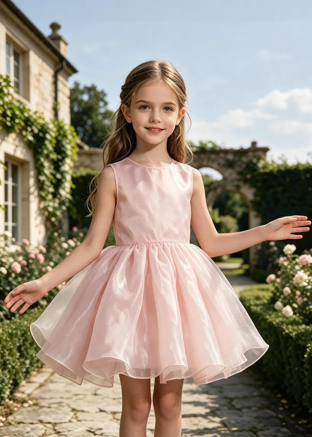 Minimalist Tulle Party Dress for Girls