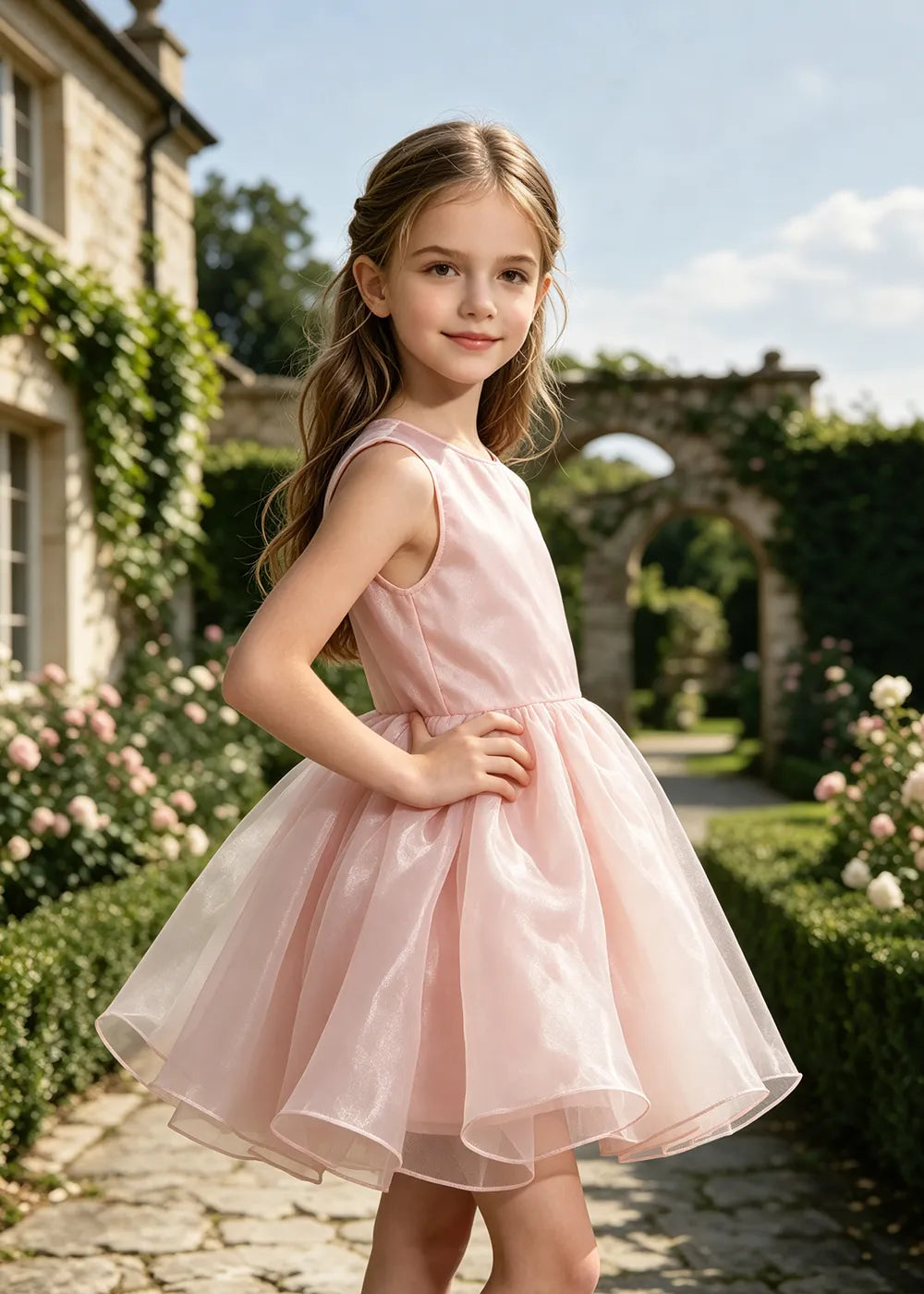 Minimalist Tulle Party Dress for Girls