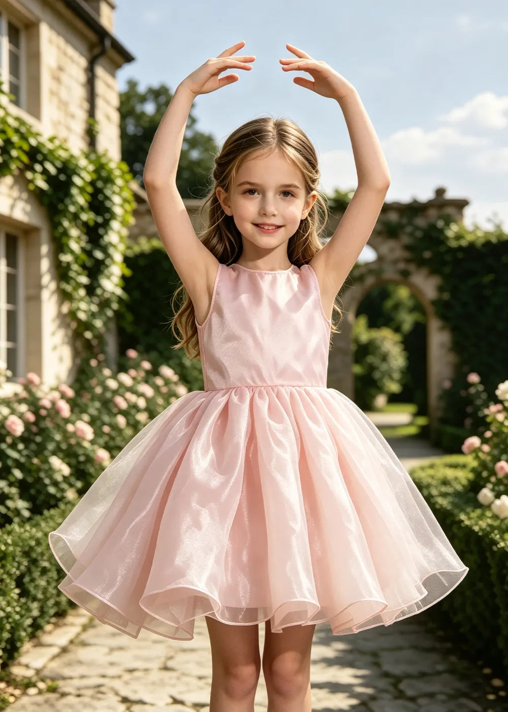 Minimalist Tulle Party Dress for Girls