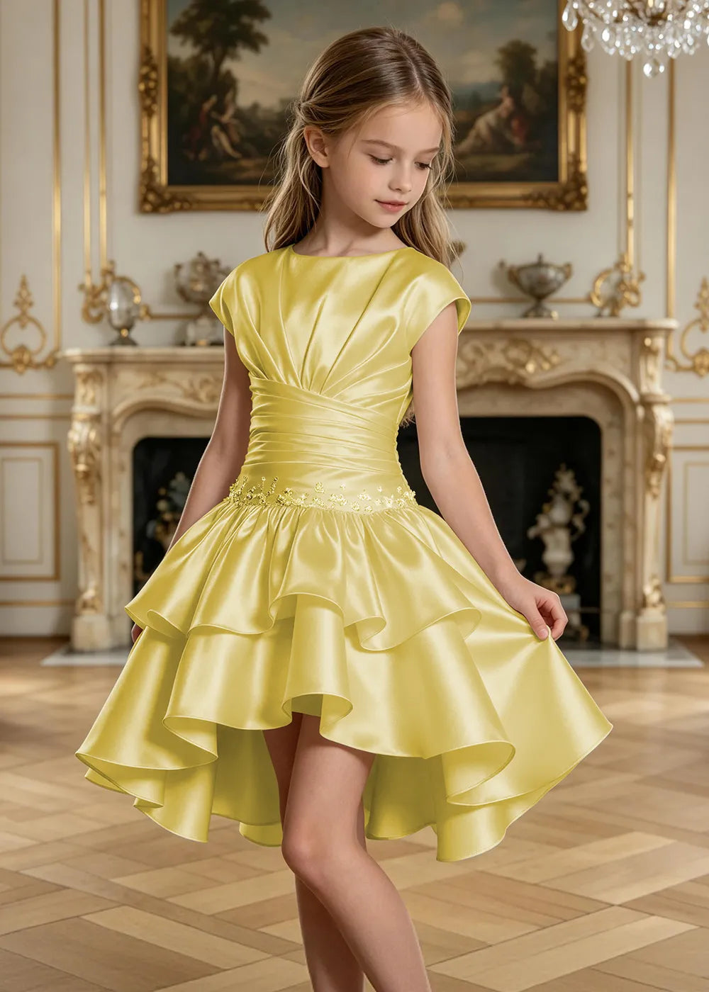 Rosamund Asymmetric Ruffle Junior Formal Dress