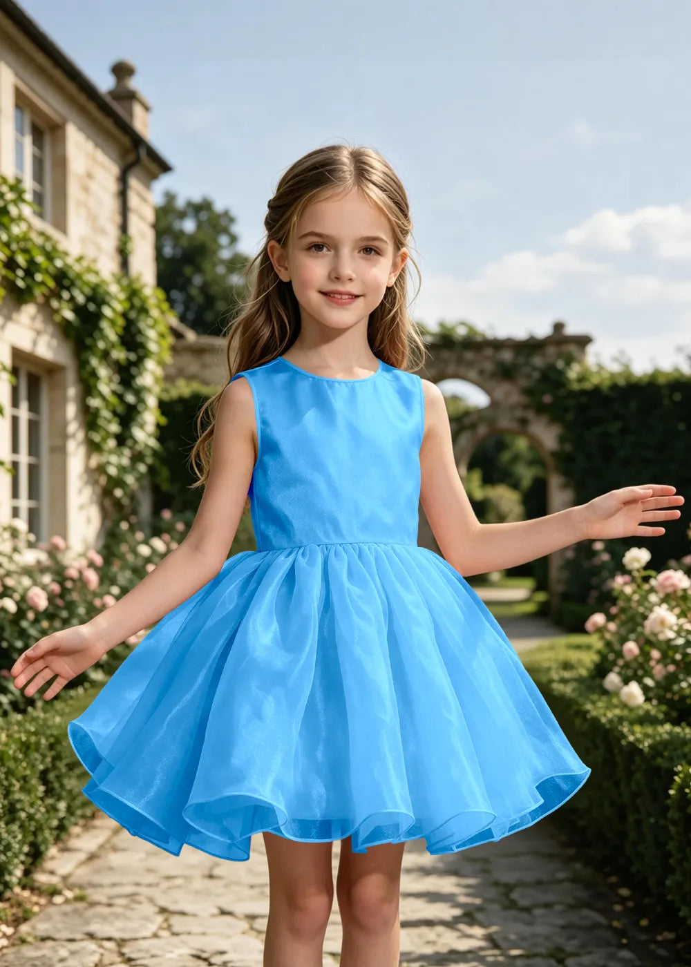 Classic Sleeveless Flower Girl Dress