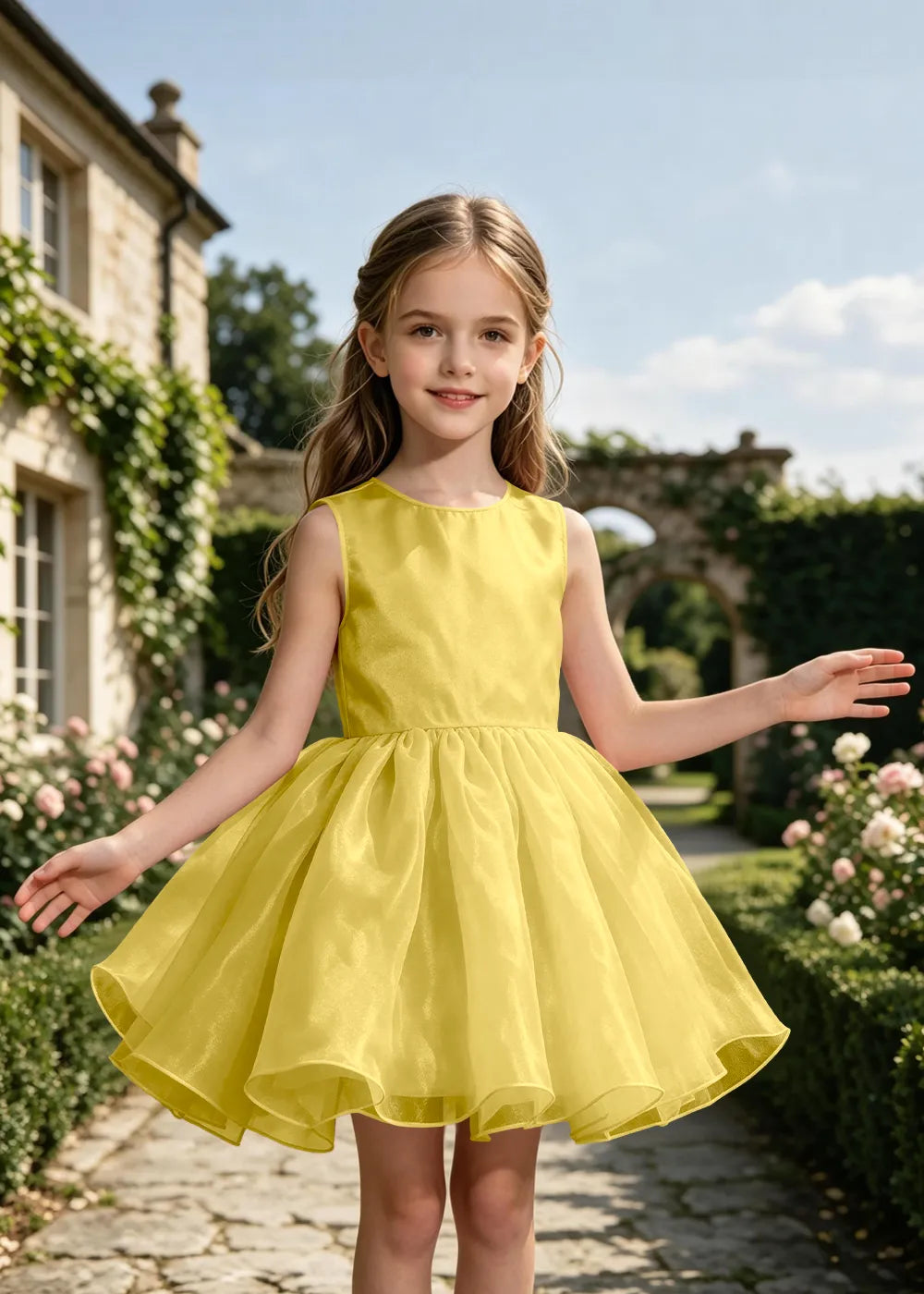 Classic Sleeveless Flower Girl Dress