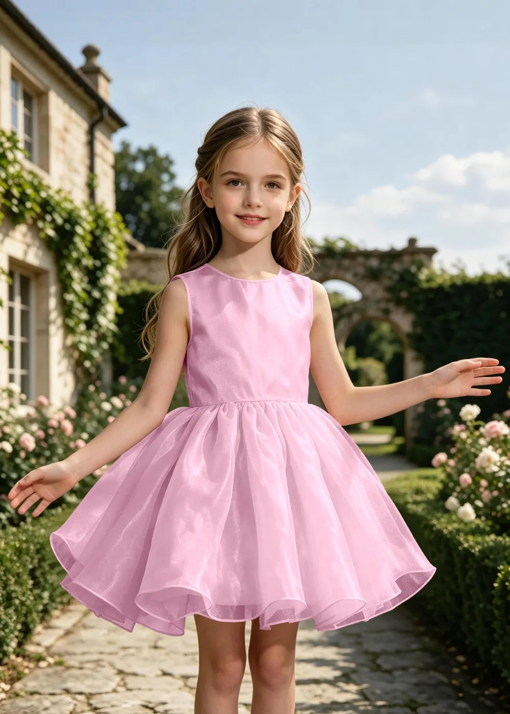 Classic Sleeveless Flower Girl Dress