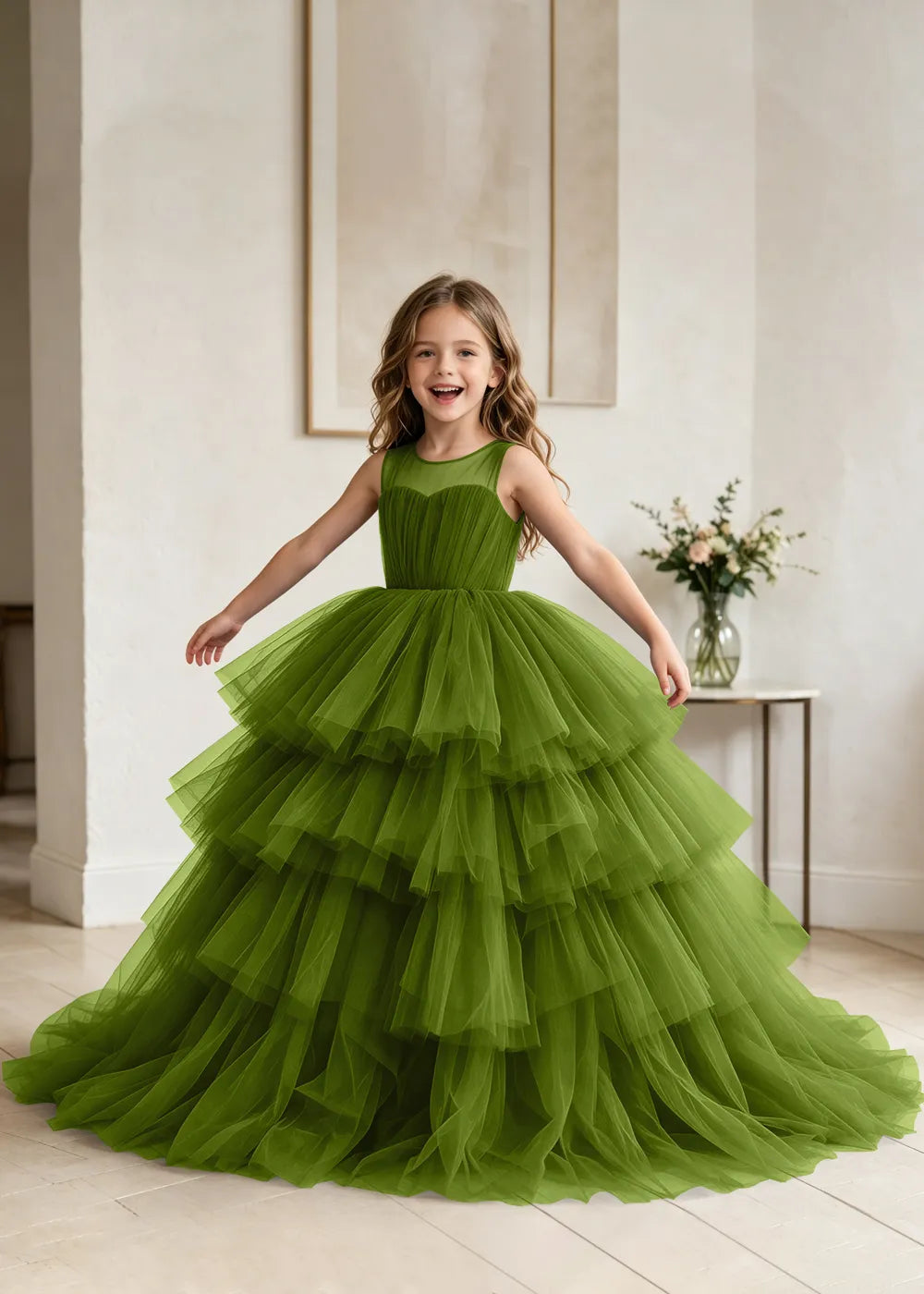 Classic Princess Ball Gown Dress with Full Tulle Skirt