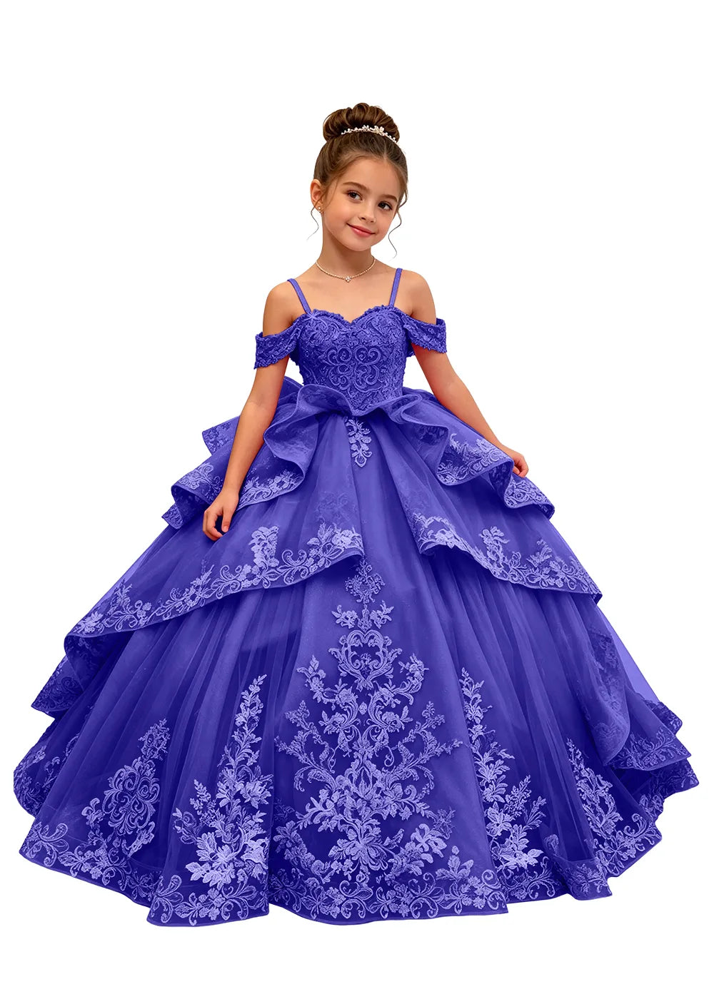 Spitzenkleid mit schulterfreiem Design