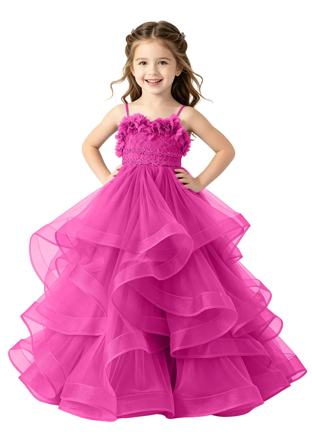 Lace-Up Back Girls Pageant Dress