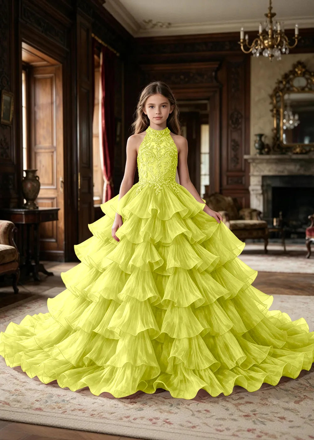 Embellished Corset-Back Princess Formal Gown