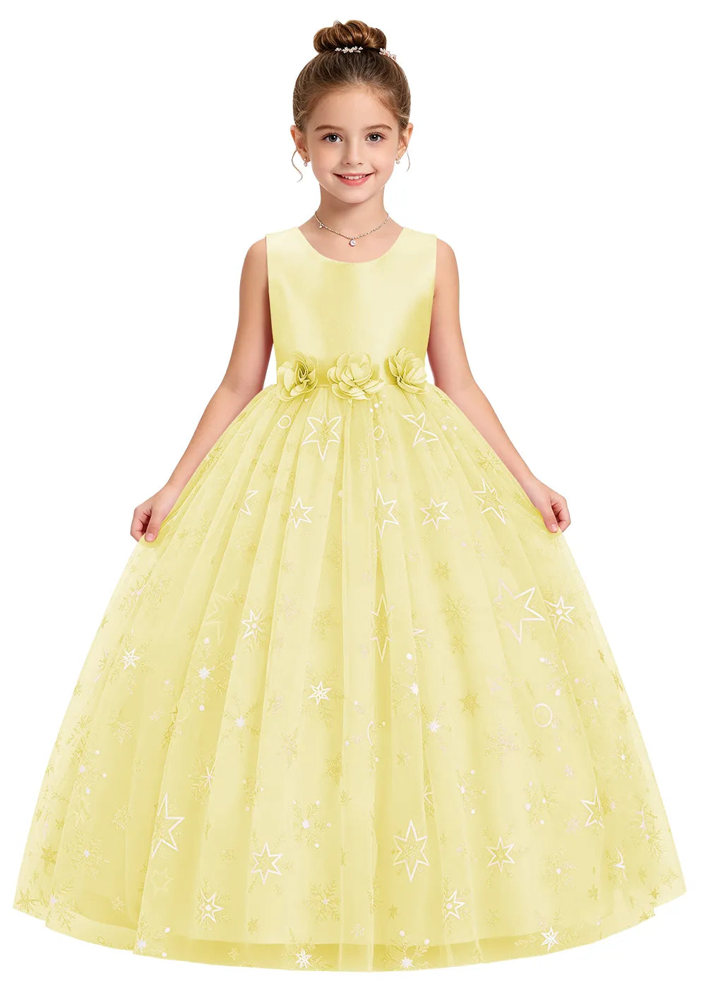 Bow Back Star Glitter Tulle Dress