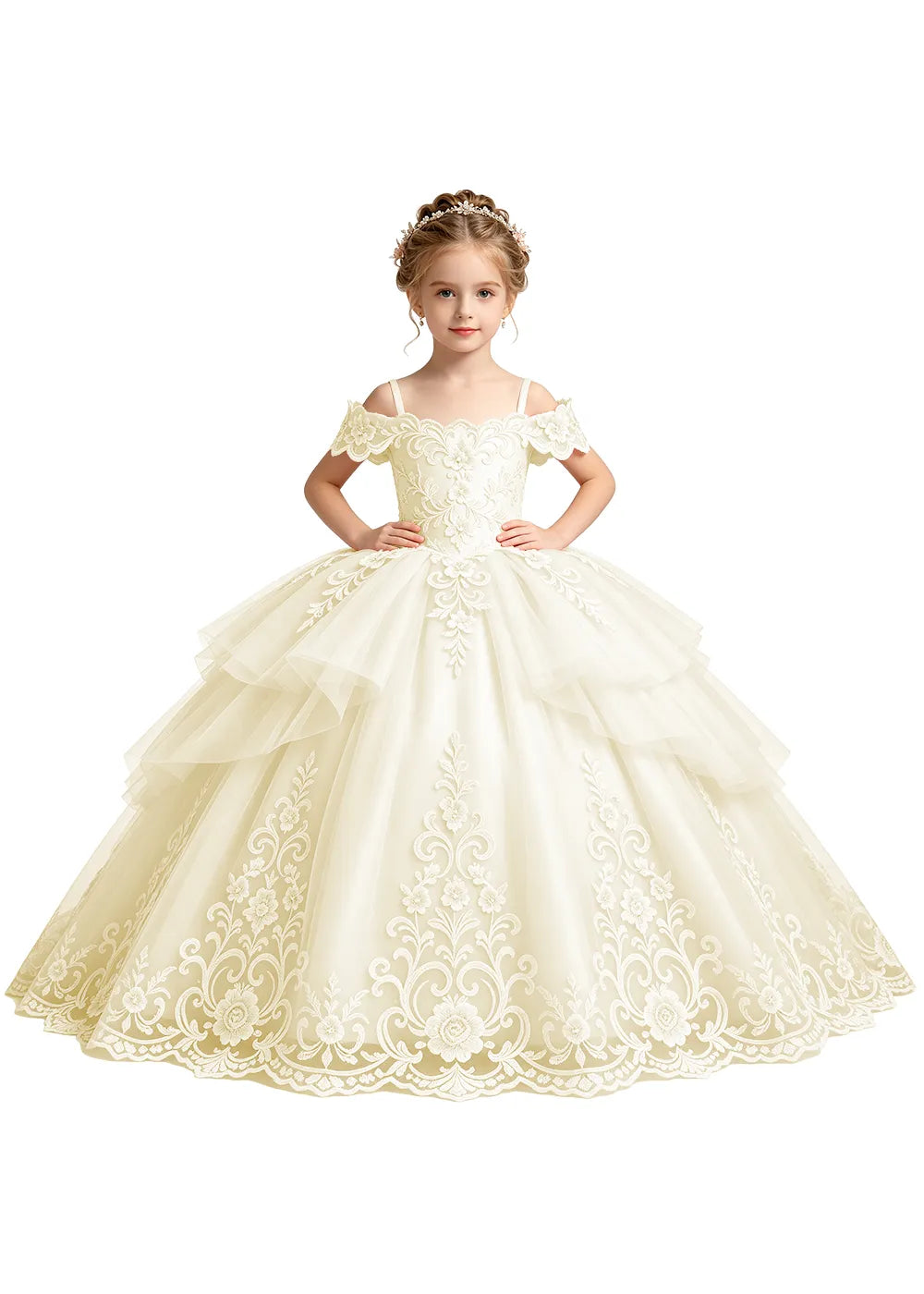 Spitzenkleid mit schulterfreiem Design