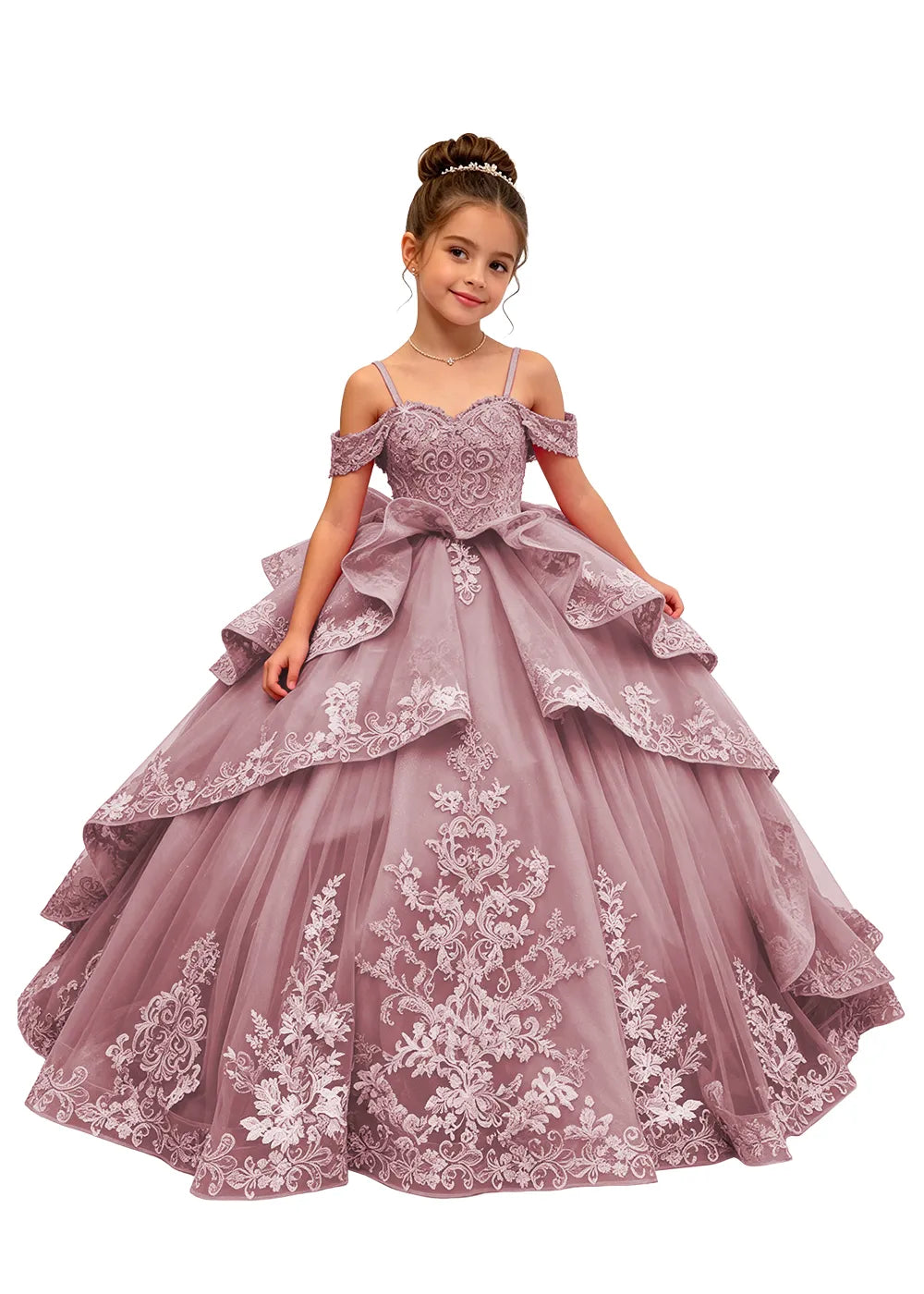 Spitzenkleid mit schulterfreiem Design