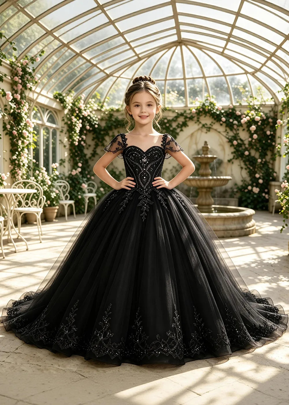 Regal Sequin Lace Princess Pageant Ball Gown