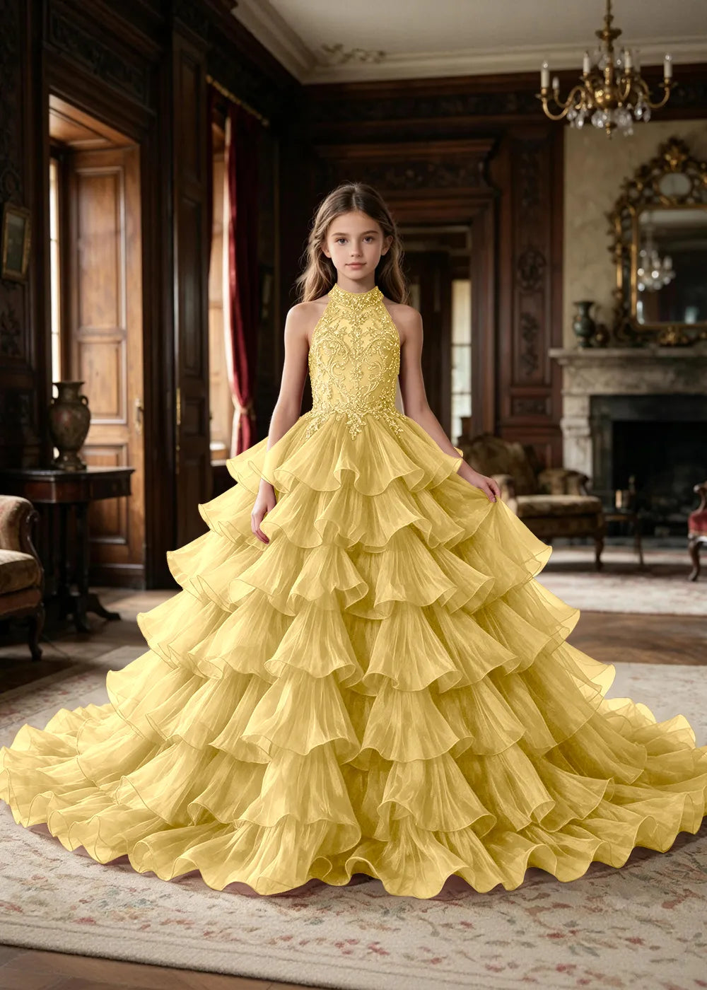 Embellished Corset-Back Princess Formal Gown